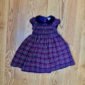 Janie and Jack sz 3 VGUC Vintage Holiday Traditions Plaid Hand-smocked dress